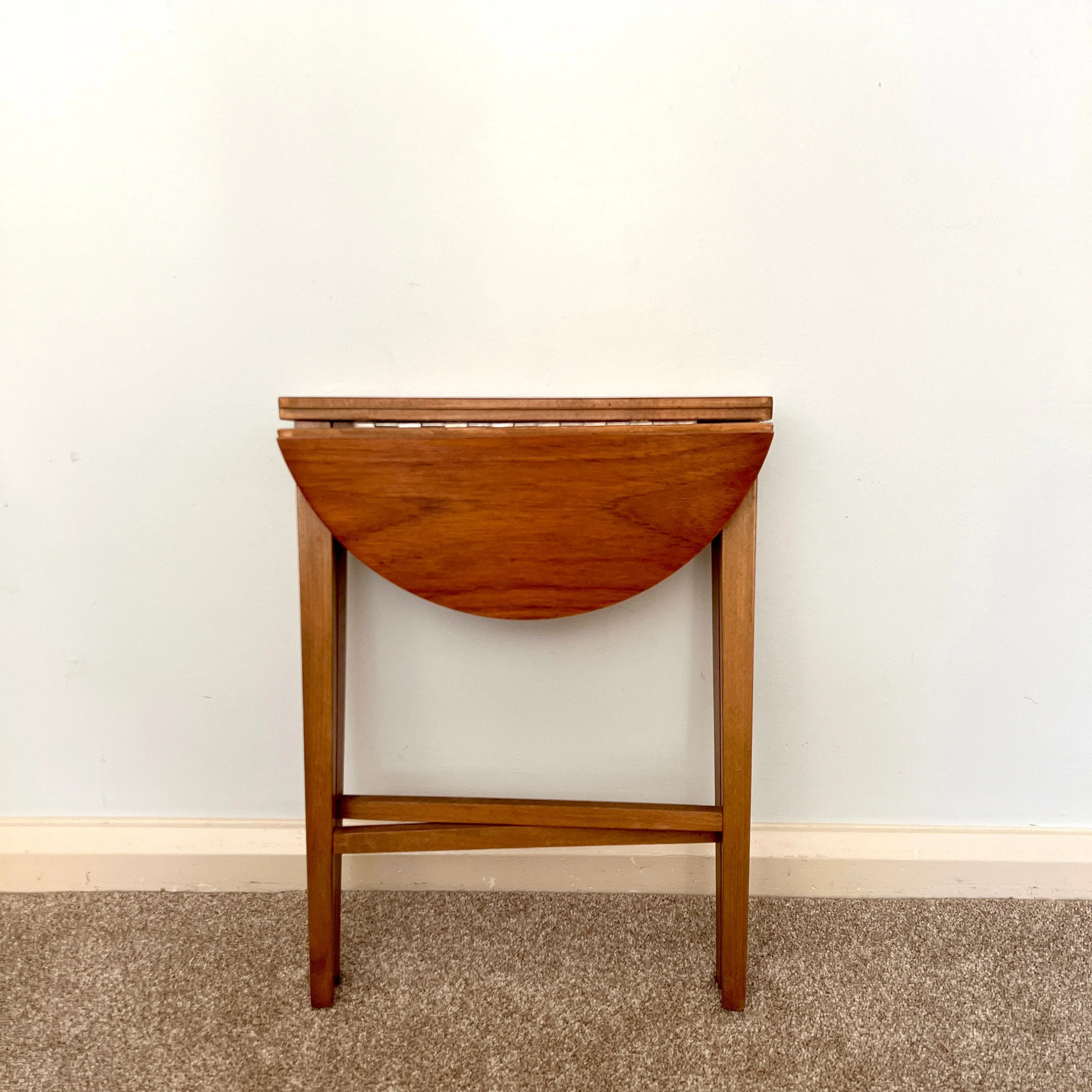 Midcentury Teak Folding Small Side Bedside Table