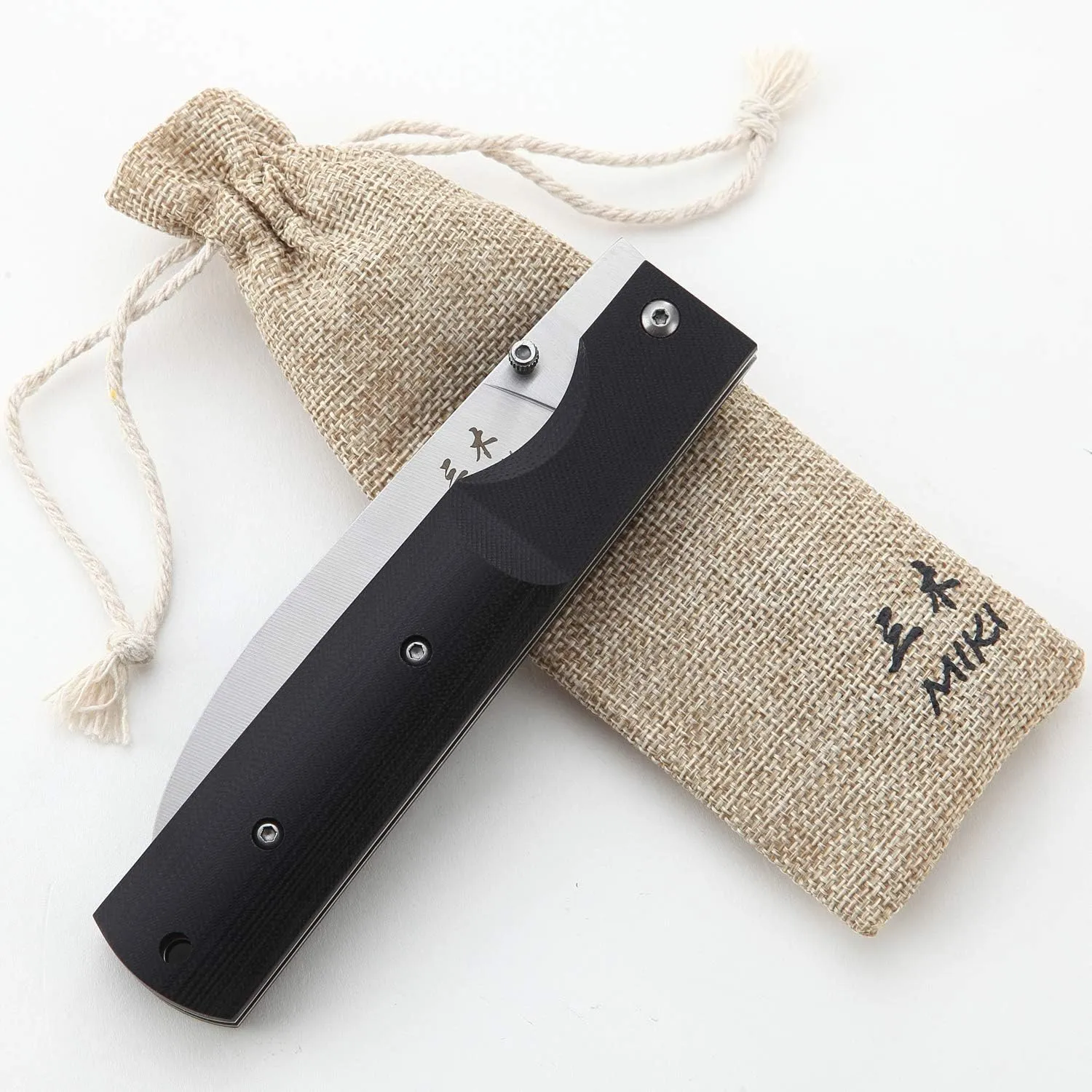 Miki 440A Stainless Steel Blade G10 Handle Japanese Kitchen Chef Folding Pocket Knife for Outdoor Camping Cooking