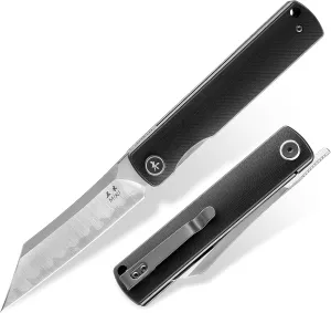 Miki Camping Pocket Folding Japanese Knife, G10 Handle, Japanese SLD-MAGIC Steel Blade, Pocket Clip, Camping Outdoor Fishing And Everyday Carry EDC Knife