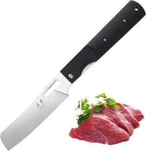 Miki Sharp 440A Stainless Steel Blade Japanese Kitchen Chef Folding Pocket Knife for Outdoor Camping Cooking (Chef Blade)