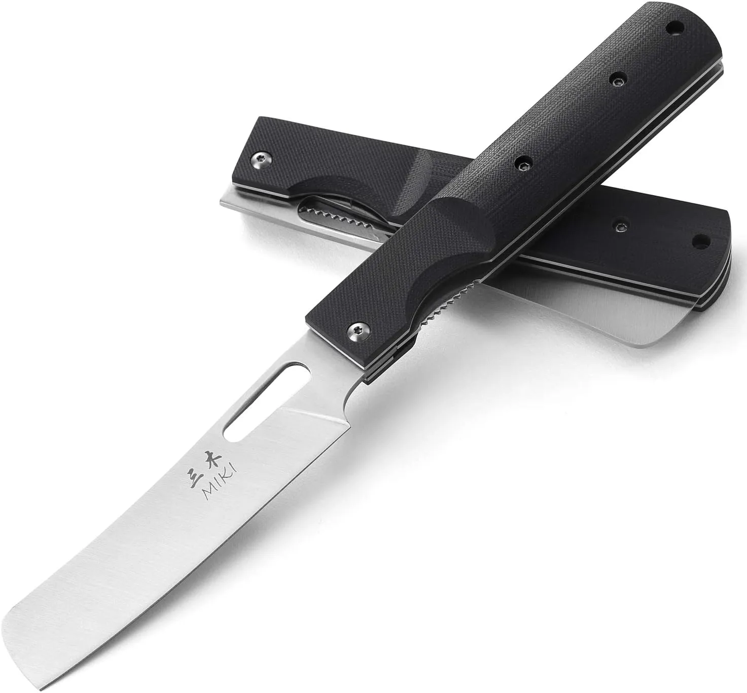 Miki Sharp 440A Stainless Steel Blade Japanese Kitchen Chef Folding Pocket Knife for Outdoor Camping Cooking (Chef Blade)