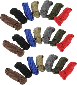 Milisten 21rolls Camping Rope - 4mm Heavy-Duty Braided Tent Rope Nylon Guylines Utility Cord String for Outdoor Camping Training Tent Gear Shelter Accessories