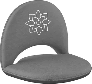 Mindful Modern Meditation Chair | Adjustable Floor Chair with Back Support | Padded Floor Seat for Posture Support and Comfort | Portable Folds Flat for Storage | Indoor/Outdoor Use | Slate Grey