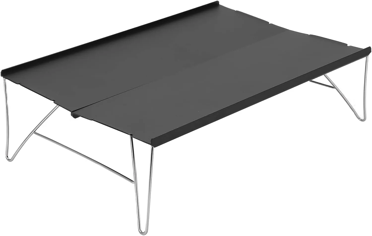 Mini Compact Camping Table with Storage Bag, Aluminum Alloy, Portable and Lightweight, for Backpacking Camping Hiking Beach Picnic BBQ, 13.8x9.8x4.3in, Black