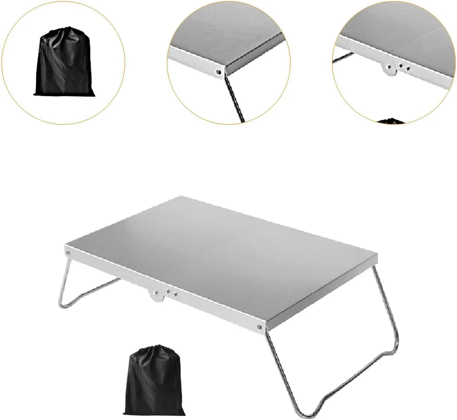 Mini Folding Camping Table with Carrying Bag Portable Lightweight Foldable Beach Table Outdoor Furniture for Garden Backyard