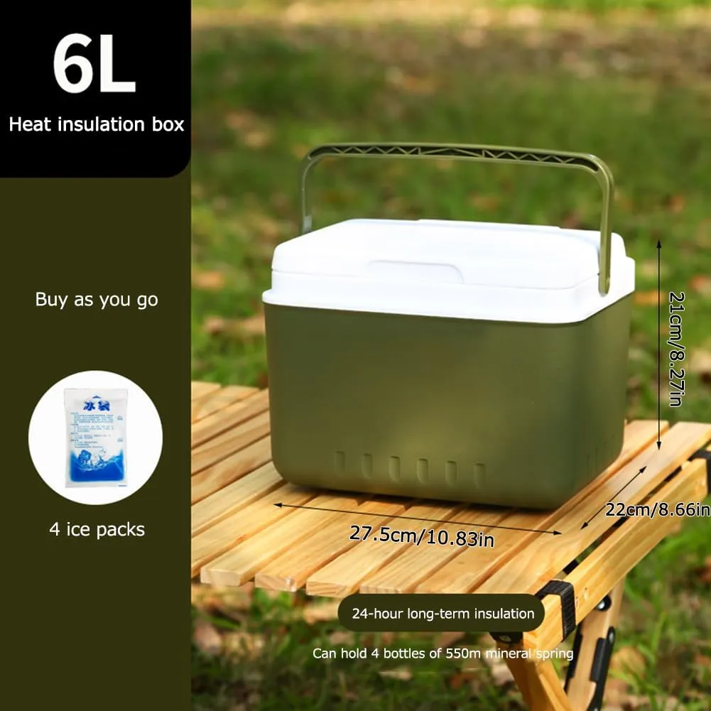 Mini Insulated Hard Cooler Lunch Box, 5 Quart Small Cooler with Handle, Portable Ice Retention Cooler Lunch Boxes for Camping, Picnic, Beach