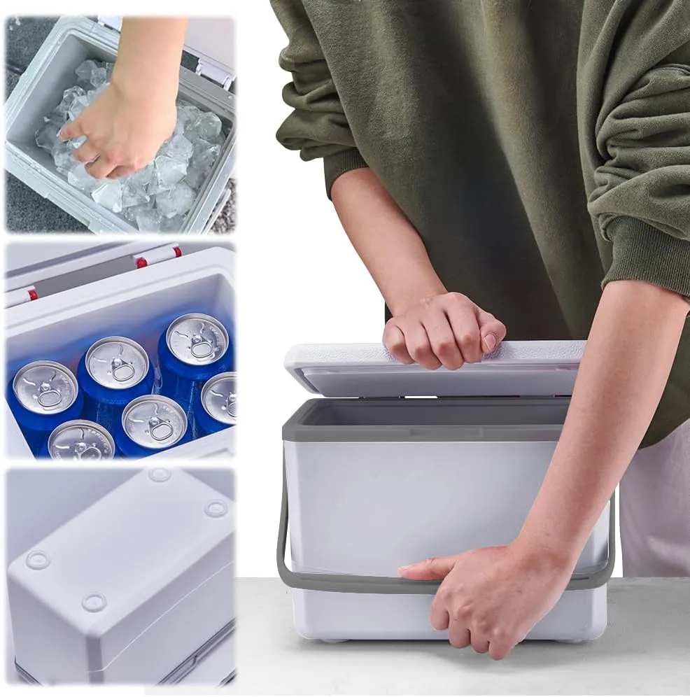 Mini Insulated Hard Cooler Lunch Box, 5 Quart Small Cooler with Handle, Portable Ice Retention Cooler Lunch Boxes for Camping, Picnic, Beach