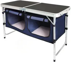Mini Portable Folding Table, Large Capacity Easy to Install Casual Camping Table 4 Legs Independently Adjustable Suitable for Picnic BBQ Party