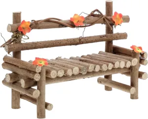 Miniature Park Bench Figures Wooden Chair Ornament Fairy Garden Miniatures Dollhouse Park Bench Decor