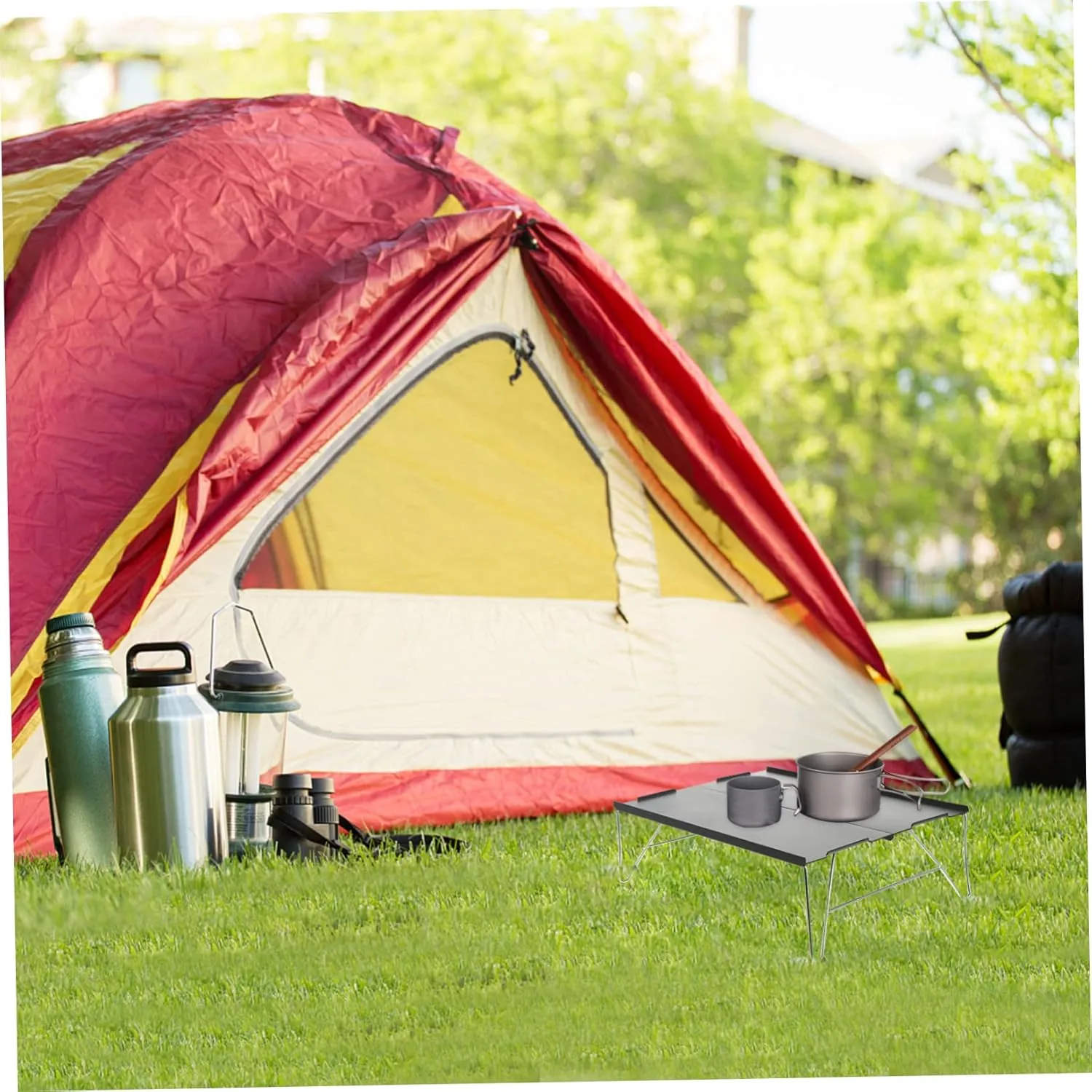 Mipcase Pcs Stable Camping Table Aluminum Legs Foldable Outdoor Table for Beach Hiking