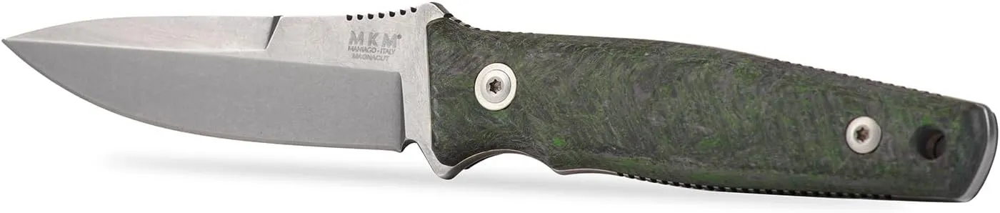 MKM TPF Fixed Blade Outdoor Tactical Knife, Designed by Bob Terzuola, CPM-MagnaCut Steel Blade, FatCarbon, Made in Italy