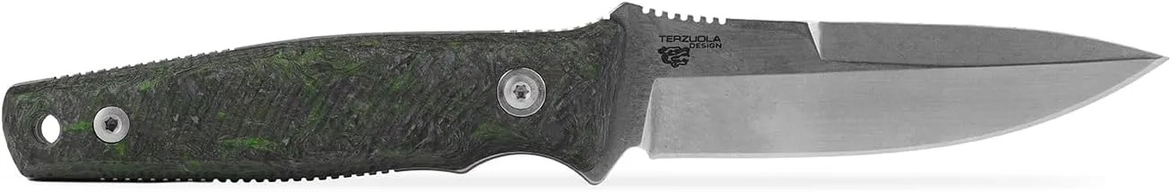 MKM TPF Fixed Blade Outdoor Tactical Knife, Designed by Bob Terzuola, CPM-MagnaCut Steel Blade, FatCarbon, Made in Italy