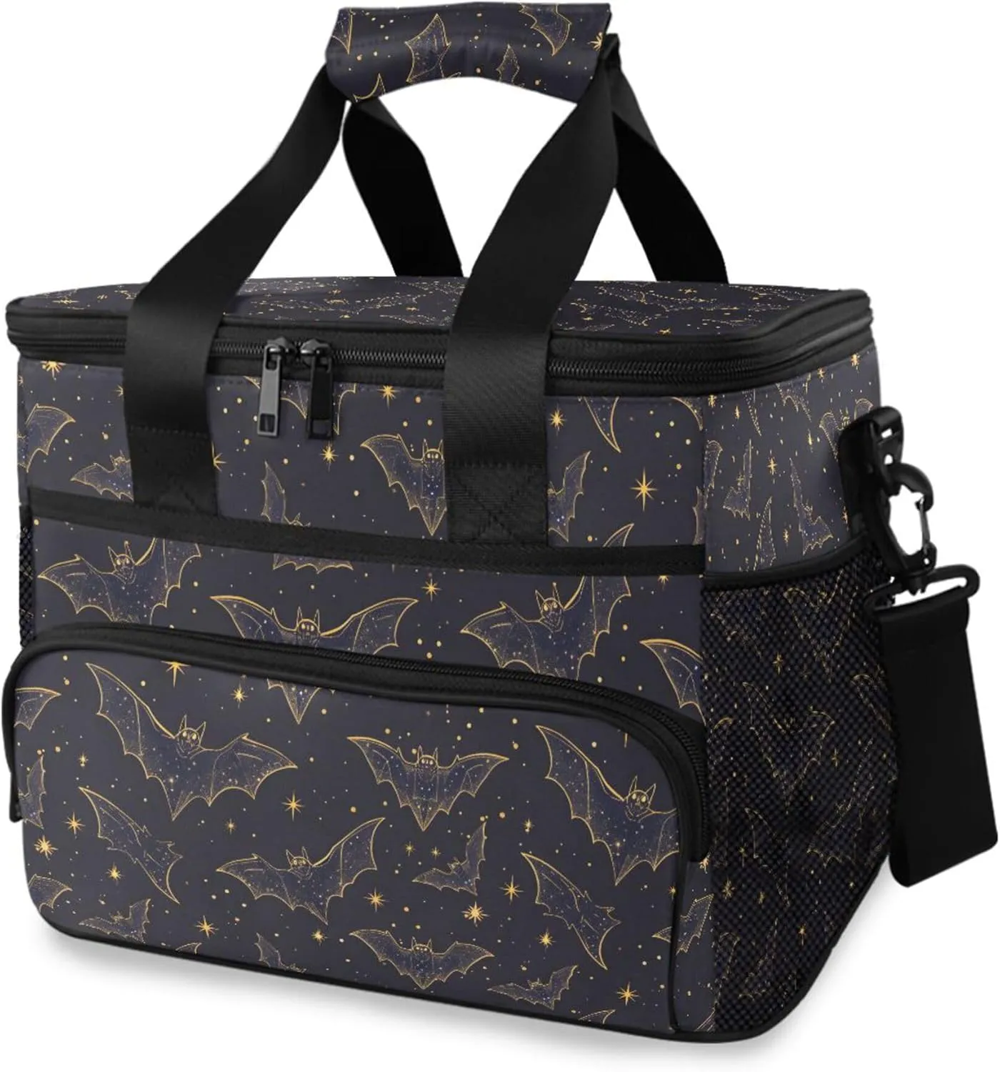 MNSRUU Cooler Bag Gothic Skull Rose Soft Cooler Bag Insulated Lunch Totes Picnic Bag Beach Cooler Lunch Box Container with Adjustable Shoulder Strap