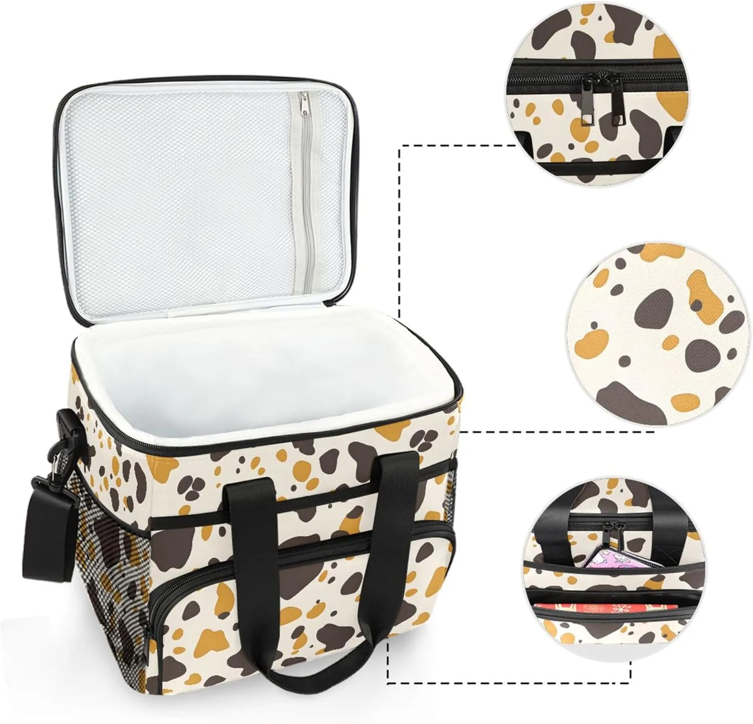 MNSRUU Cooler Bag Retro Ethnic Soft Cooler Bag Insulated Lunch Totes Picnic Bag Beach Cooler Lunch Box Container with Adjustable Shoulder Strap