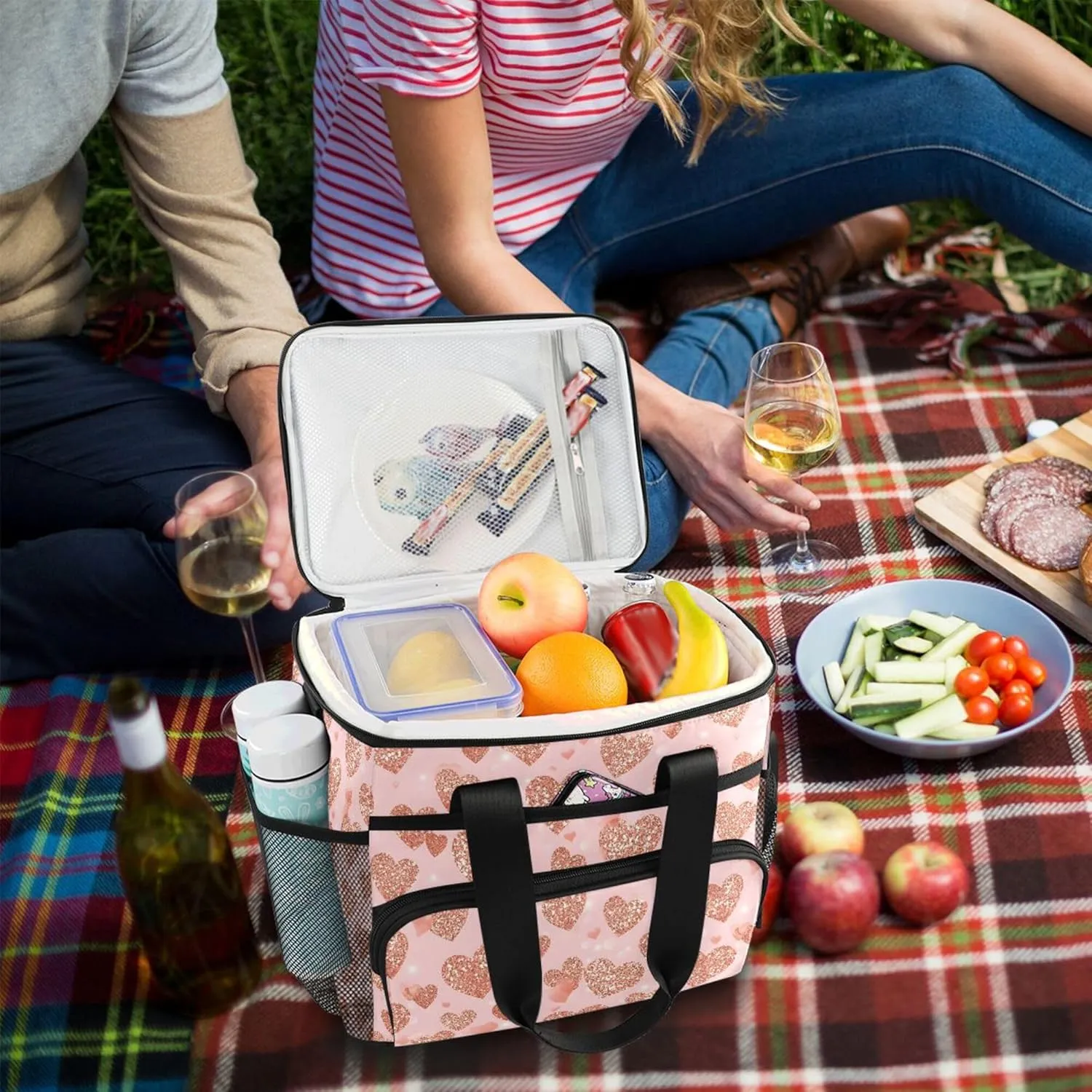 MNSRUU Cooler Bag Retro Ethnic Soft Cooler Bag Insulated Lunch Totes Picnic Bag Beach Cooler Lunch Box Container with Adjustable Shoulder Strap