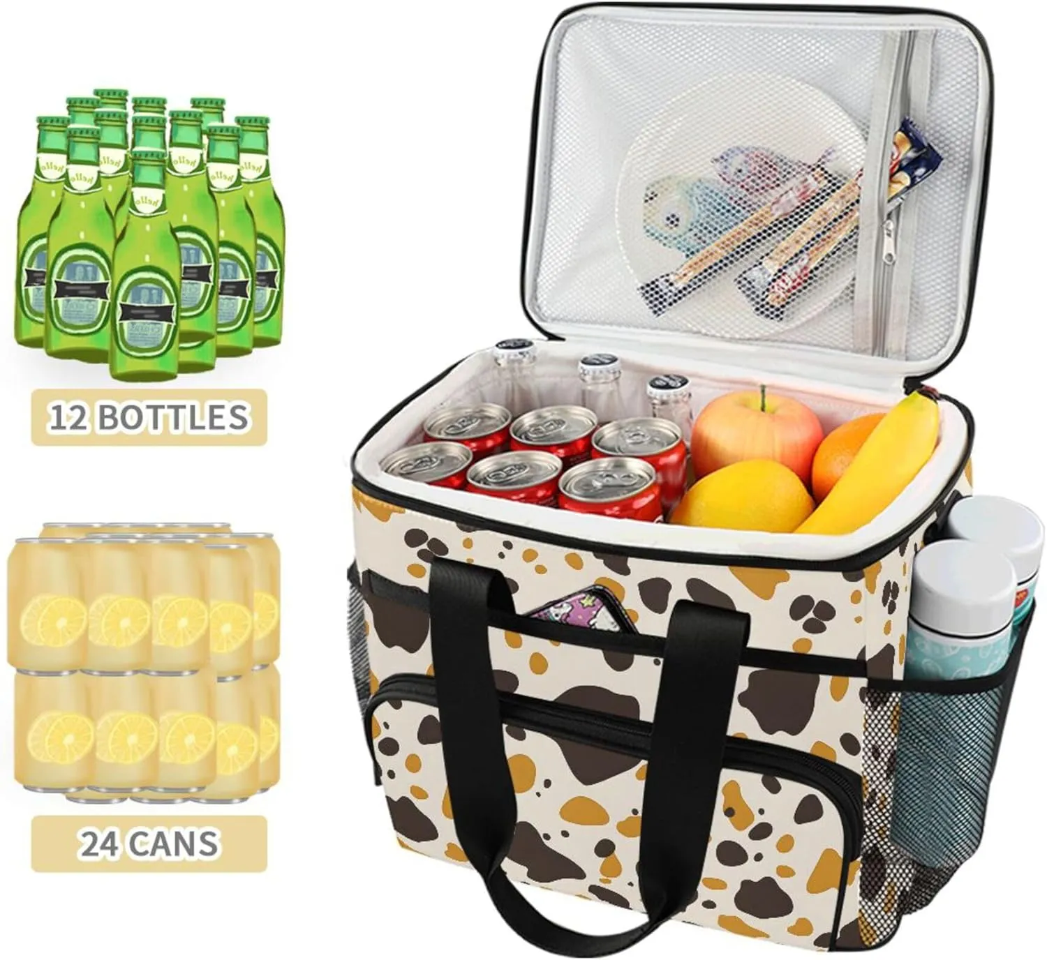 MNSRUU Cooler Bag Retro Ethnic Soft Cooler Bag Insulated Lunch Totes Picnic Bag Beach Cooler Lunch Box Container with Adjustable Shoulder Strap