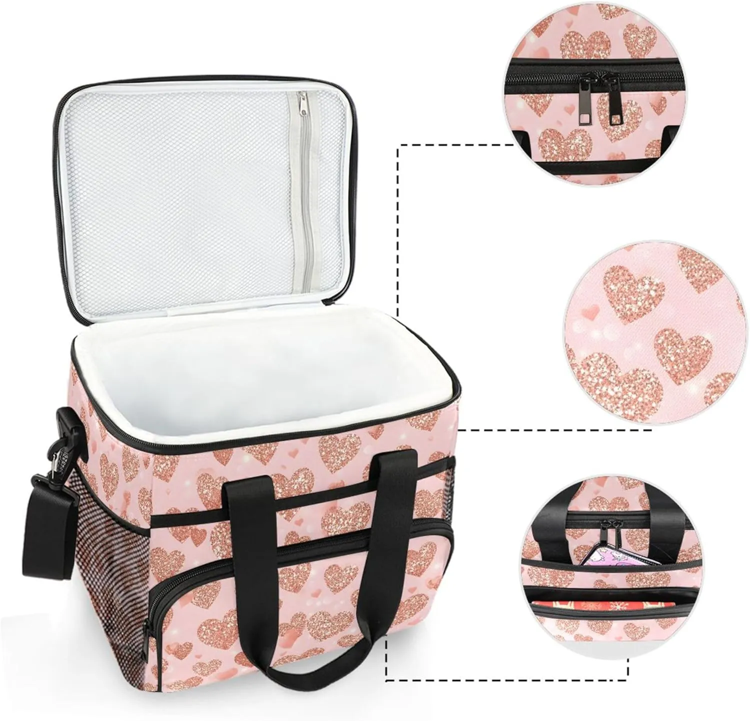 MNSRUU Cooler Bag Retro Ethnic Soft Cooler Bag Insulated Lunch Totes Picnic Bag Beach Cooler Lunch Box Container with Adjustable Shoulder Strap