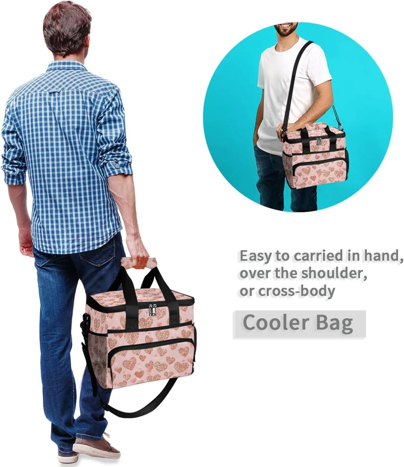 MNSRUU Cooler Bag Retro Ethnic Soft Cooler Bag Insulated Lunch Totes Picnic Bag Beach Cooler Lunch Box Container with Adjustable Shoulder Strap