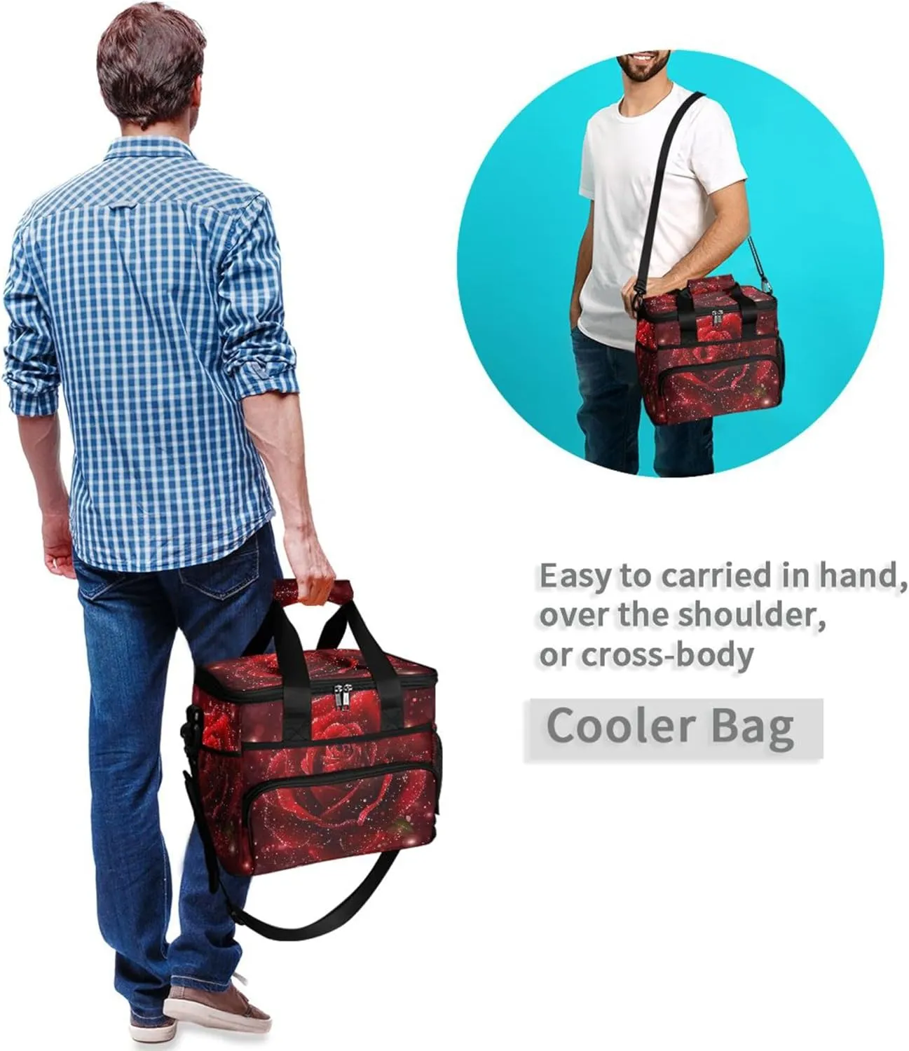 MNSRUU Cooler Bag Skull and Sunflower Soft Cooler Bag Insulated Lunch Totes Picnic Bag Beach Cooler Lunch Box Container with Adjustable Shoulder Strap