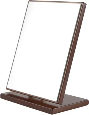 Mobestech Wooden Makeup Mirror for Dressing Table Folding Desktop Vanity Mirror for Bedroom Dormitory Ergonomic Design Easy to Maintain Reflection for Makeup