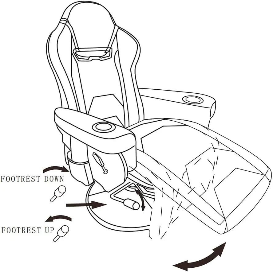 Modern-Depo Massage Video Gaming Recliner Chair Ergonomic High Back Swivel Reclining Chair with Speakers, Cupholder, Headrest, Lumbar Support, Adjustable Backrest and Footrest, Pink White