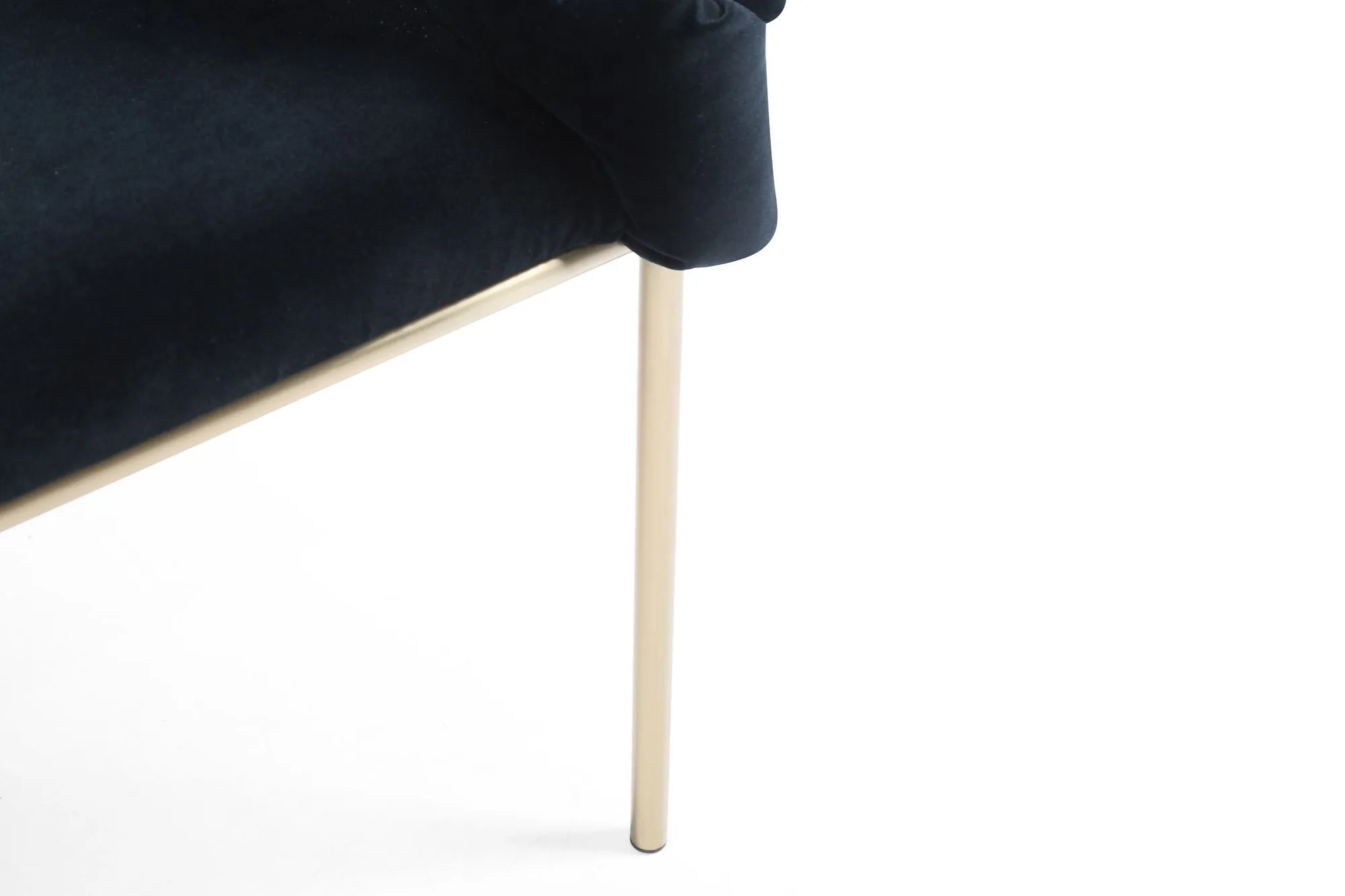 Modrest Debra - Modern Black Velvet   Brushed Brass Dining Chair