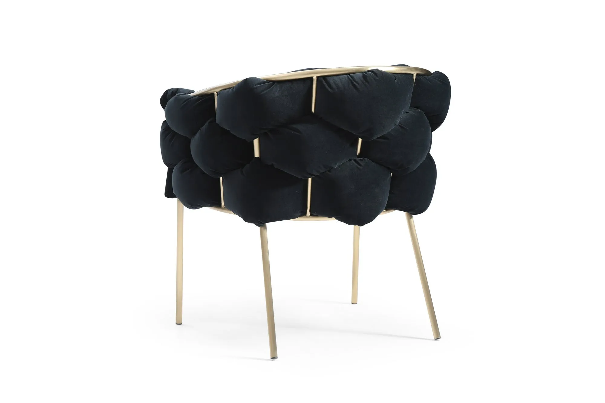 Modrest Debra - Modern Black Velvet   Brushed Brass Dining Chair