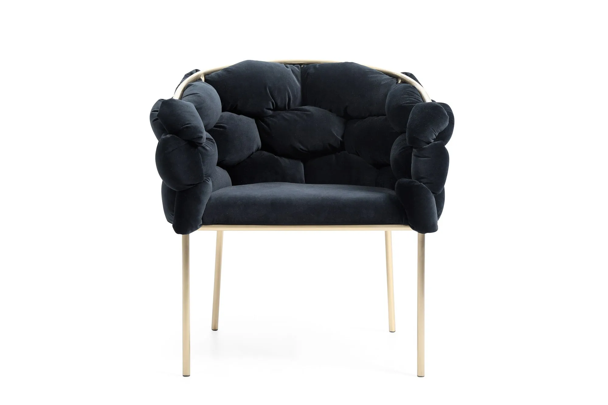 Modrest Debra - Modern Black Velvet   Brushed Brass Dining Chair