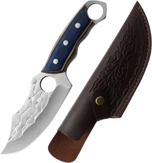 Mokcoliy]【Tactical Folding Knife 4mm Forged Blade Camping Tool with Meat Processing Handle, Ultimate Survival Gear for Outdoor Cooking, Backpacking Essentials, Wilderness Exploration