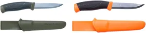 Morakniv Companion Carbon Steel Fixed-Blade Knife with Sheath, 4.1 Inch, Military Green