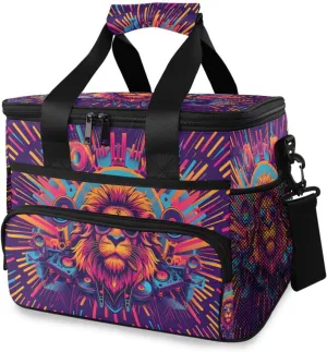 Musical Lion Dj Cooler Bag Insulated Cooler Soft Sided Cooler 24 Can Portable Picnic Bag Large Leakproof Lunch Bag Box for Beach Grocery Camping Travel Car Men Women