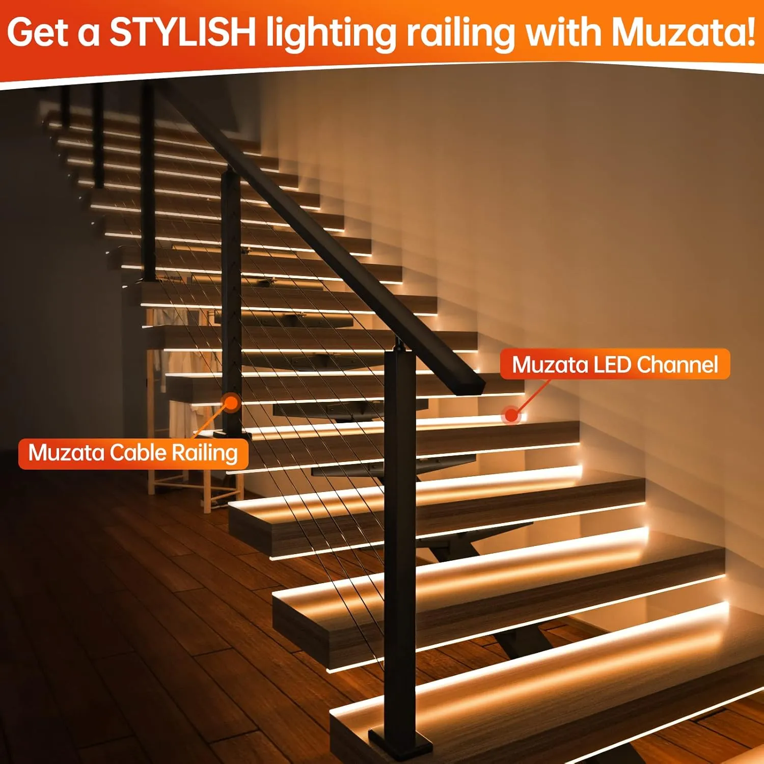 Muzata 10Pack 3.3FT/1M Black LED Channel System with Transparent Smoky Black Cover Lens Aluminum Extrusion Profile Strip Tape Lights V-Shape V1SW BB 1M