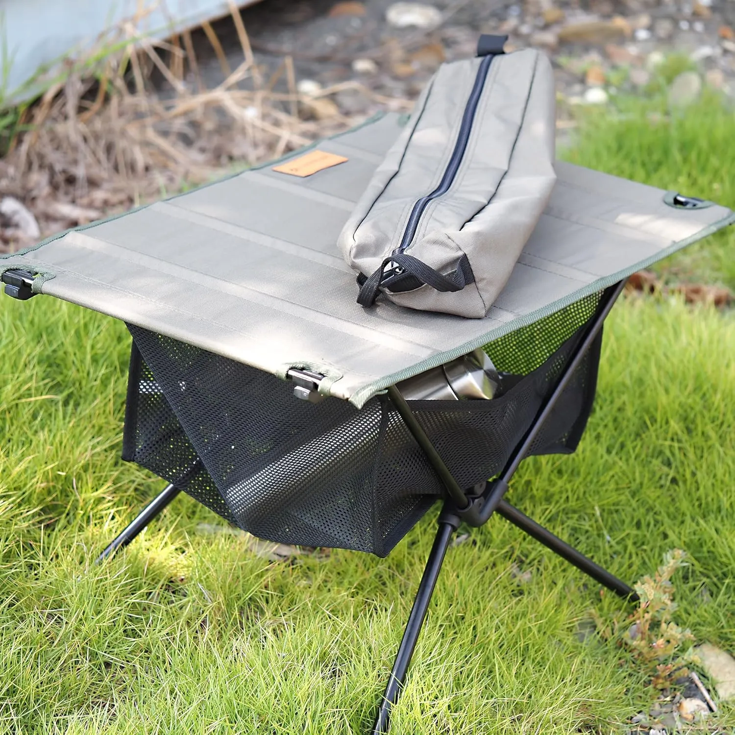 NACETURE Ultralight Backpacking Table - Collapsible Camping Table with Storage Mesh for Camping Gear, Hiking and Mountaineering (Green)