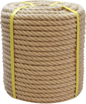 Natural Hemp Rope - 3/4 Inch x 200 Feet - Twisted Manila Rope for Crafts, Hammock, Docks, Nautical, Railings, Decorating
