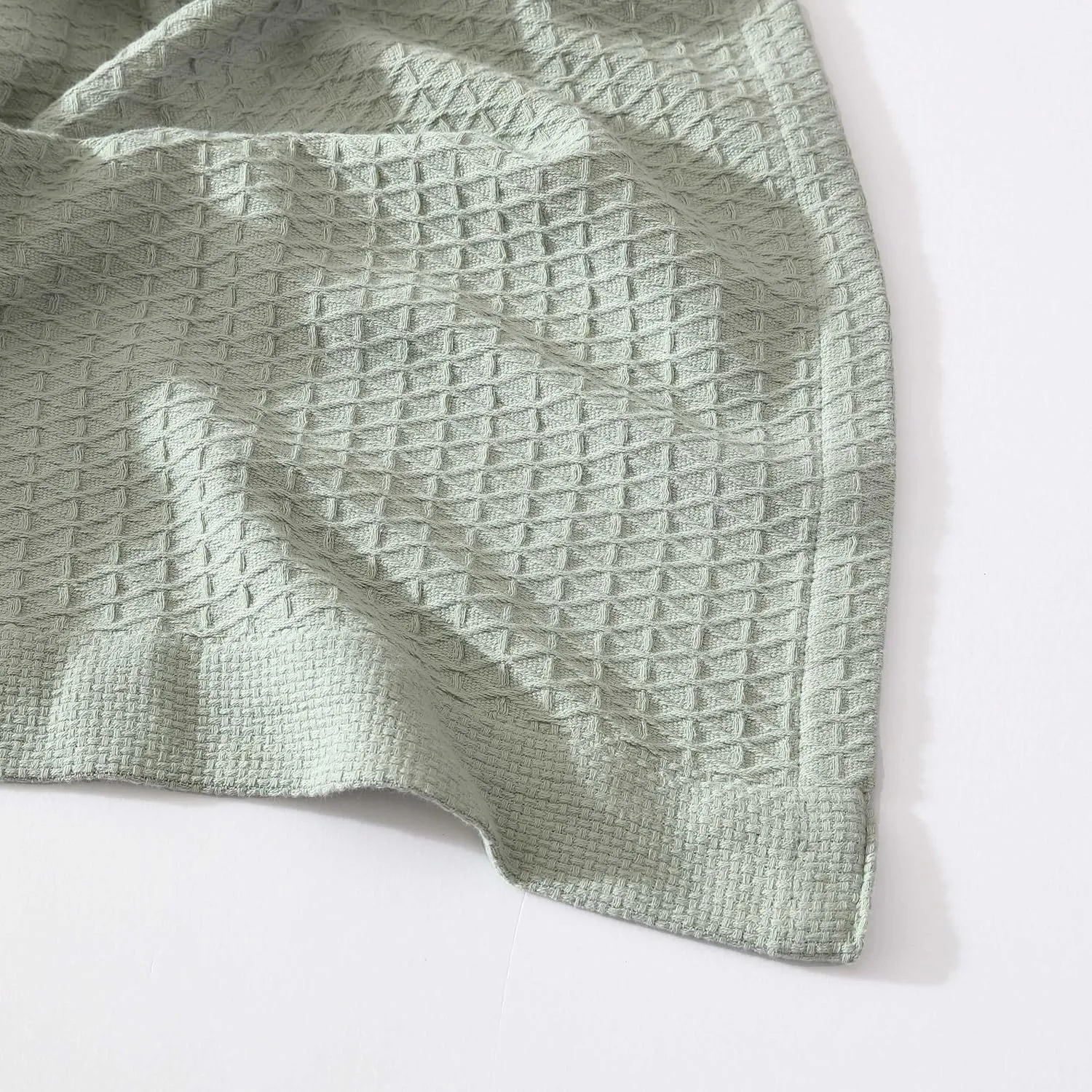 Nautica - Twin Blanket, Cotton Diamond Weave Bedding, Medium-Weight for All Seasons, Ideal Dorm Essentials, Oeko-Tex Certified (Baird Sage Green)