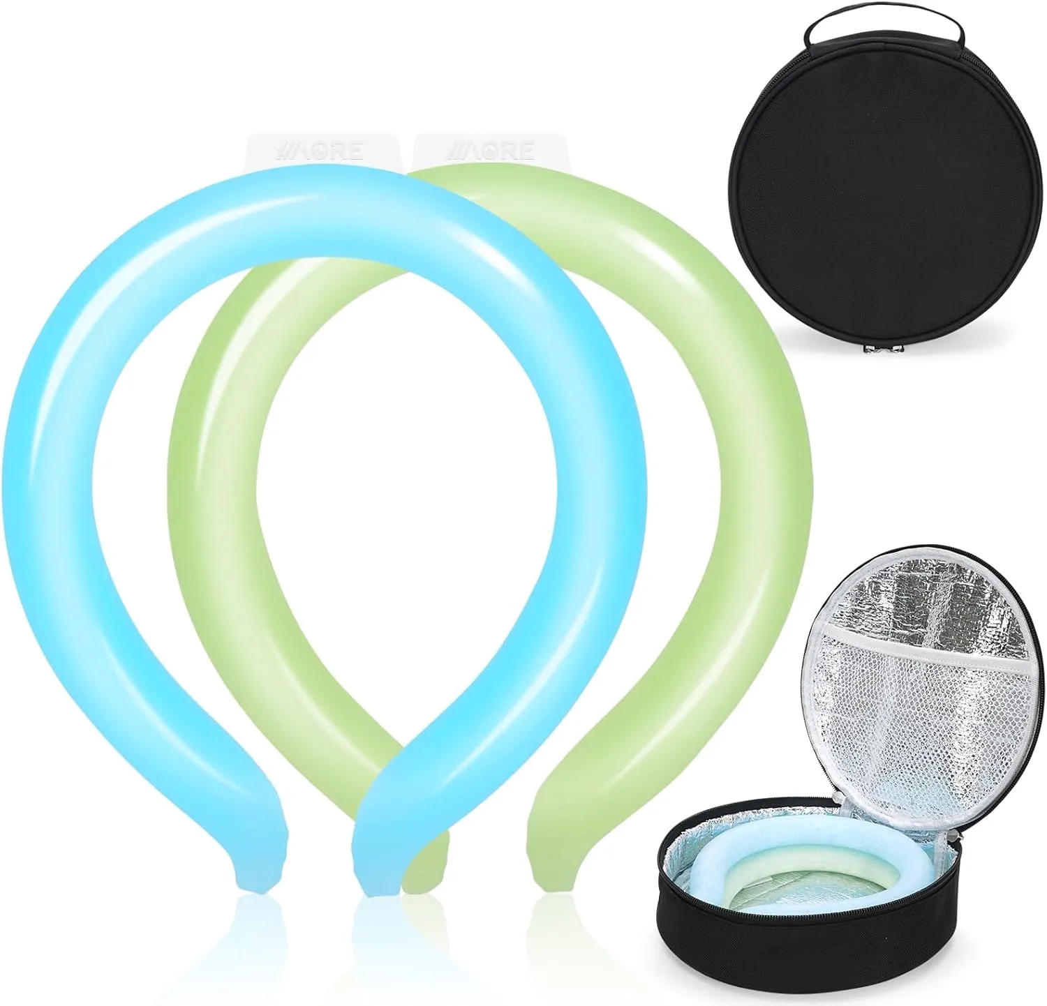 Neck Cooling Tube - Wearable Ice Ring Neck Cooler with Insulated Bag for Summer Heat, Reusable Cooling Neck Wraps for Hot Weather | Cooling Ring Around Neck for Outdoor Sports, Workers. 2packs