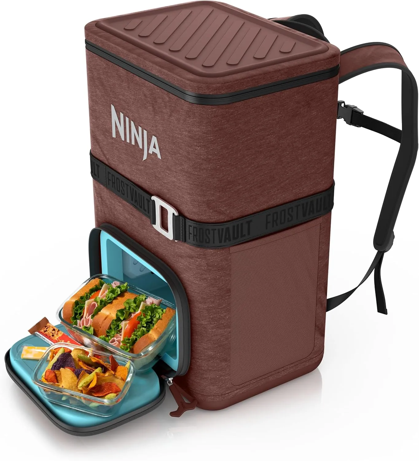 Ninja | Backpack Cooler | FrostVault Go Can Soft Cooler | Leakproof Zipper with Built in Can Opener, 2 Ice Packs & Dry Storage Drawer | for Hiking, Camping & More | 24/36 Can