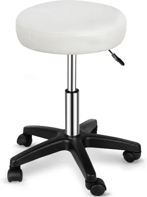 Nova Microdermabrasion Adjustable Hydraulic Rolling Swivel Salon Stool Chair Tattoo Massage Facial Spa Stool Chair Black (White)