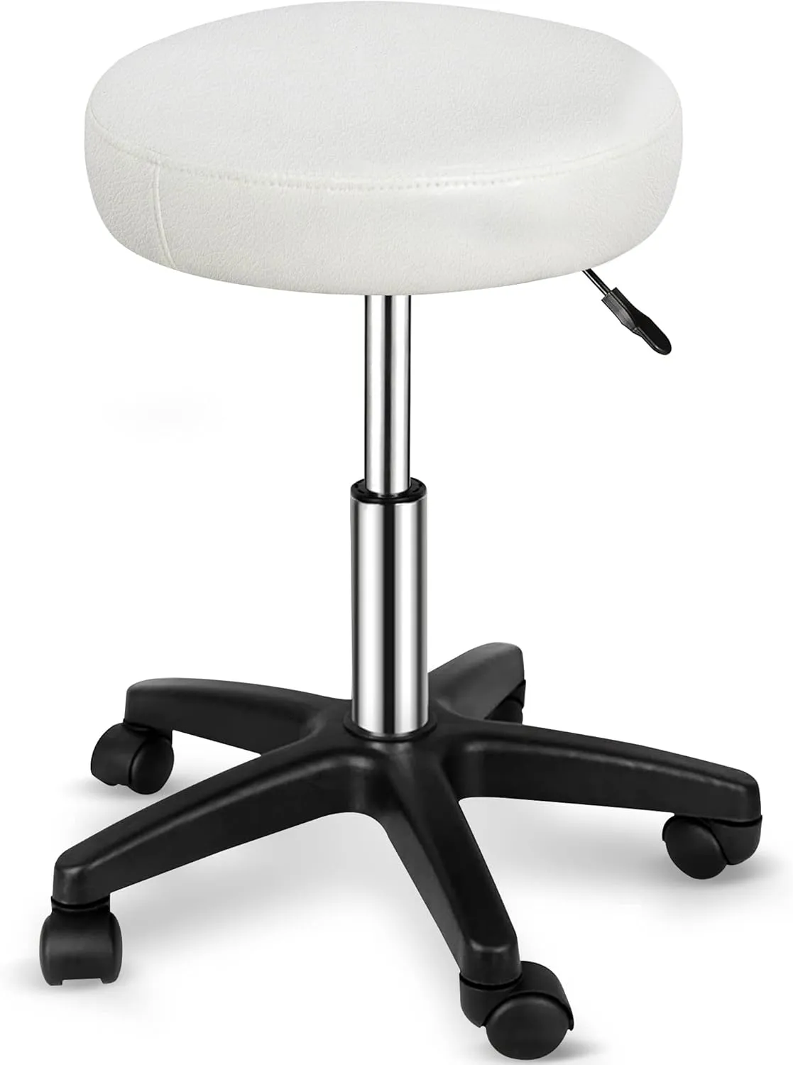 Nova Microdermabrasion Adjustable Hydraulic Rolling Swivel Salon Stool Chair Tattoo Massage Facial Spa Stool Chair Black (White)