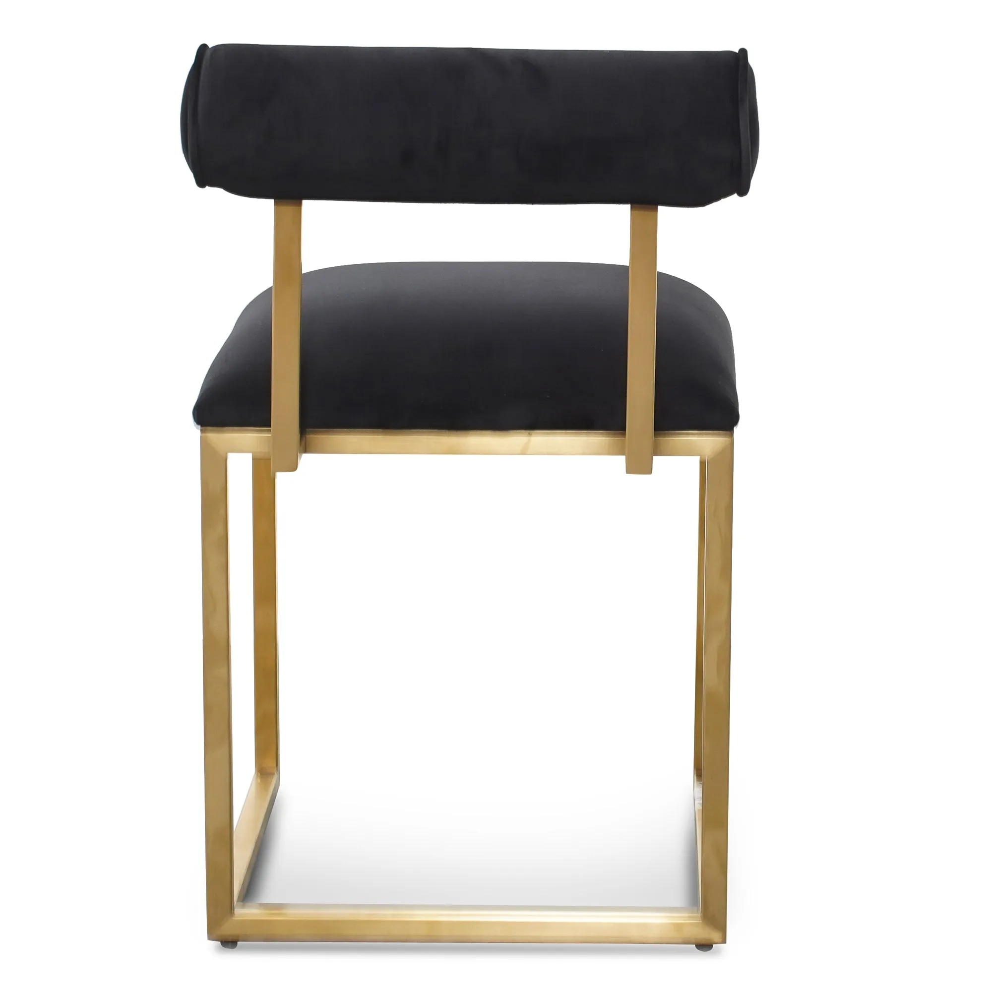 Occasional Chair In Black Velvet - Brushed Gold Base