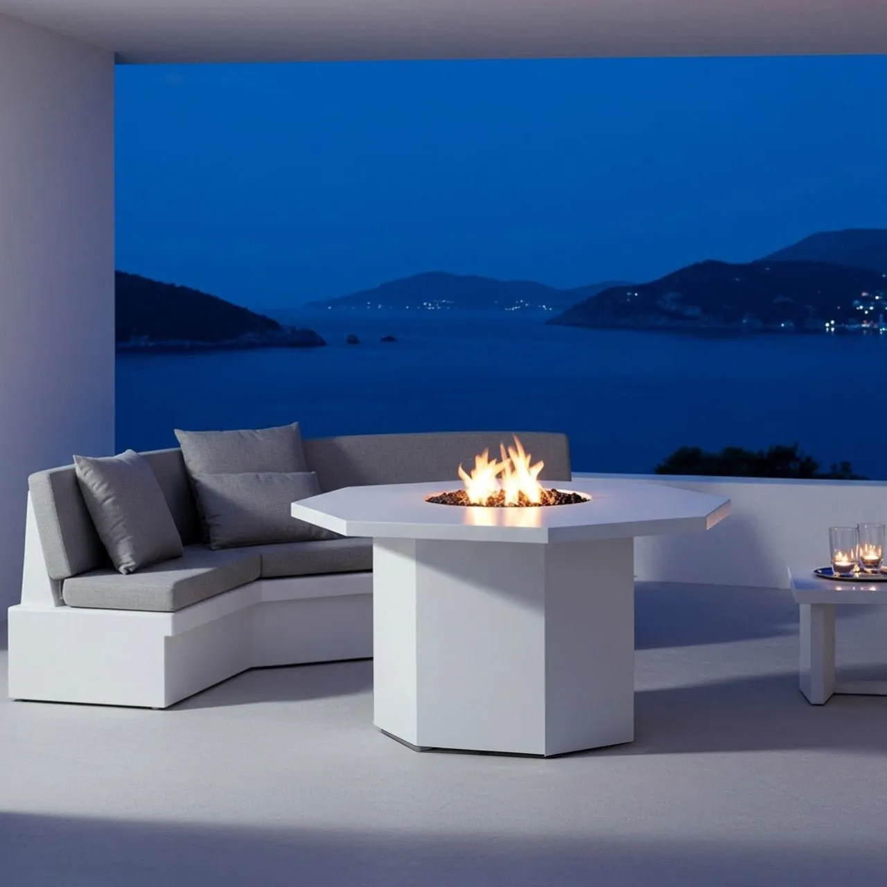 Octo Dining Fire Table (Tabletop) - Aluminum