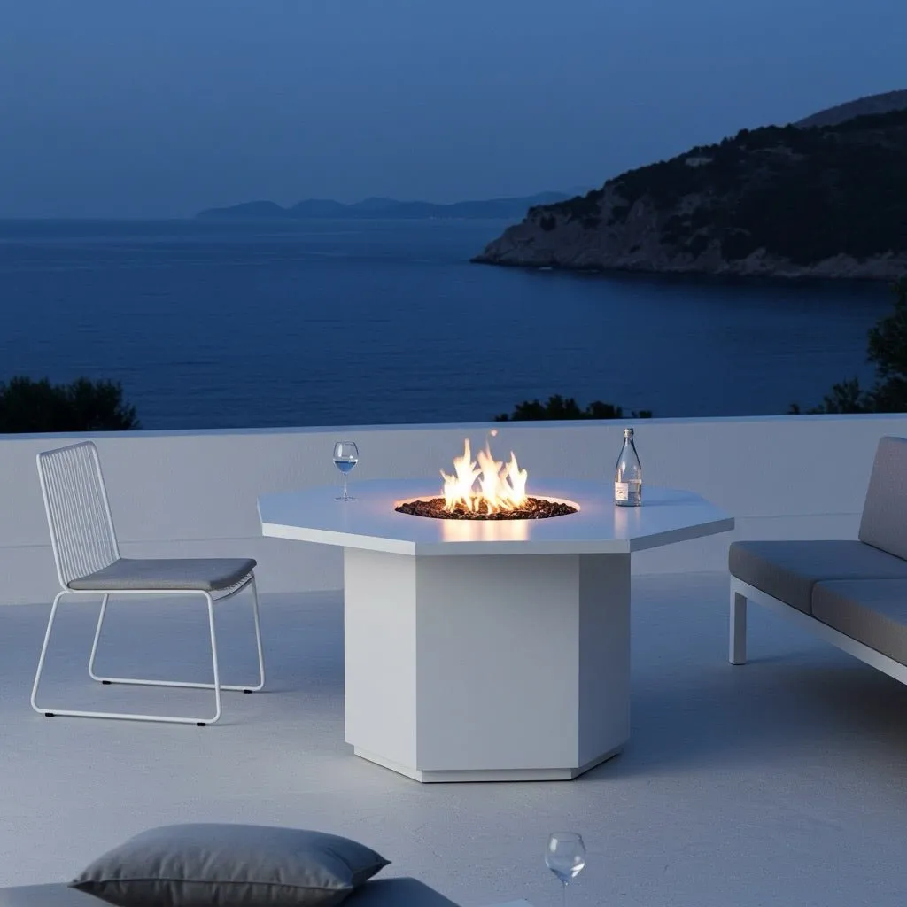 Octo Dining Fire Table (Tabletop) - Aluminum