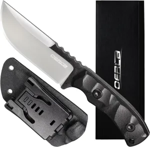 OERLA TAC TF-0017 Thunder Flash Fixed Blade Outdoor Duty Straight Knife - 420HC Stainless Steel Field Knife with G10 Handle, Waist Clip, EDC Kydex Sheath