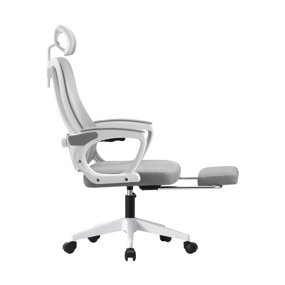 Oikiture Mesh Office Chair Adjustable Lumbar Support White