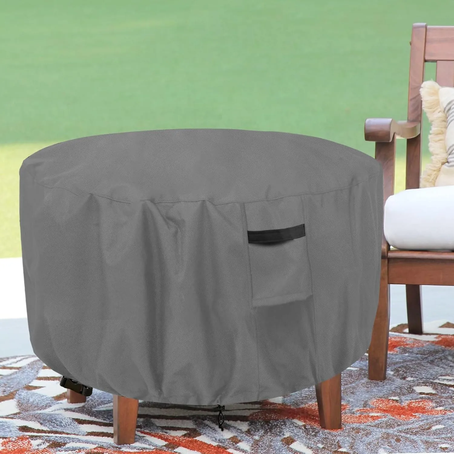 okcool Round Patio Table Cover, 100% Waterproof Round Outdoor Furniture Covers, UV Resistant 600D Tough Canvas (50" Dia x 23" H),Grey