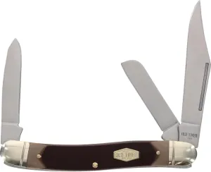 Old Timer 8OT Senior 6.9in S.S. Traditional Folding Knife with 3in Clip Point, Sheepsfoot, Spey Blade and Sawcut Handle for Outdoor, Hunting, Camping and EDC