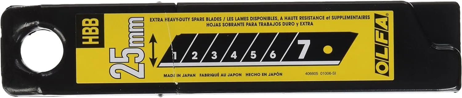 OLFA 25mm Super Heavy Duty Ultra Sharp Black Snap Off Blade (HBB-20B)