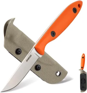 Omesio EDC Small Fixed Blade Knife with Kydex Sheath, DC53 Steel G10 Handle Full Tang Survival Tactical Knife for Men Women Outdoor Camping Bushcraft Hunting Knife