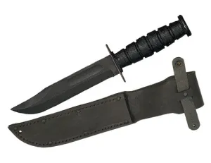 Ontario 498 Combat Fixed 7.0 in Black Blade Leather Handle