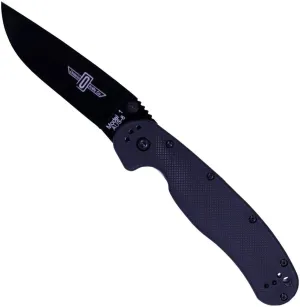 Ontario Knife Company Rat I Folding Pocket Knife, Black Coated AUS-8 Stainless Steel Drop Point Blade, Black Nylon Handle Knife, Everyday Carry Knife – ON8846